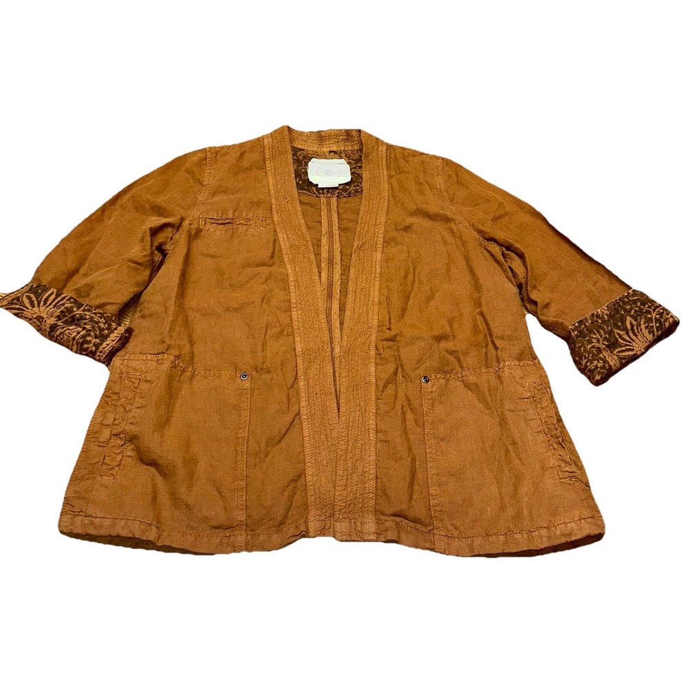 Anthropologie Hei Hei Linen Wrap Kimono Tan Honey Women's S No Belt